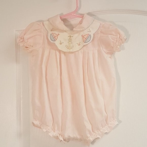 Vintage Pink Sailor Romper - Picture 1 of 5